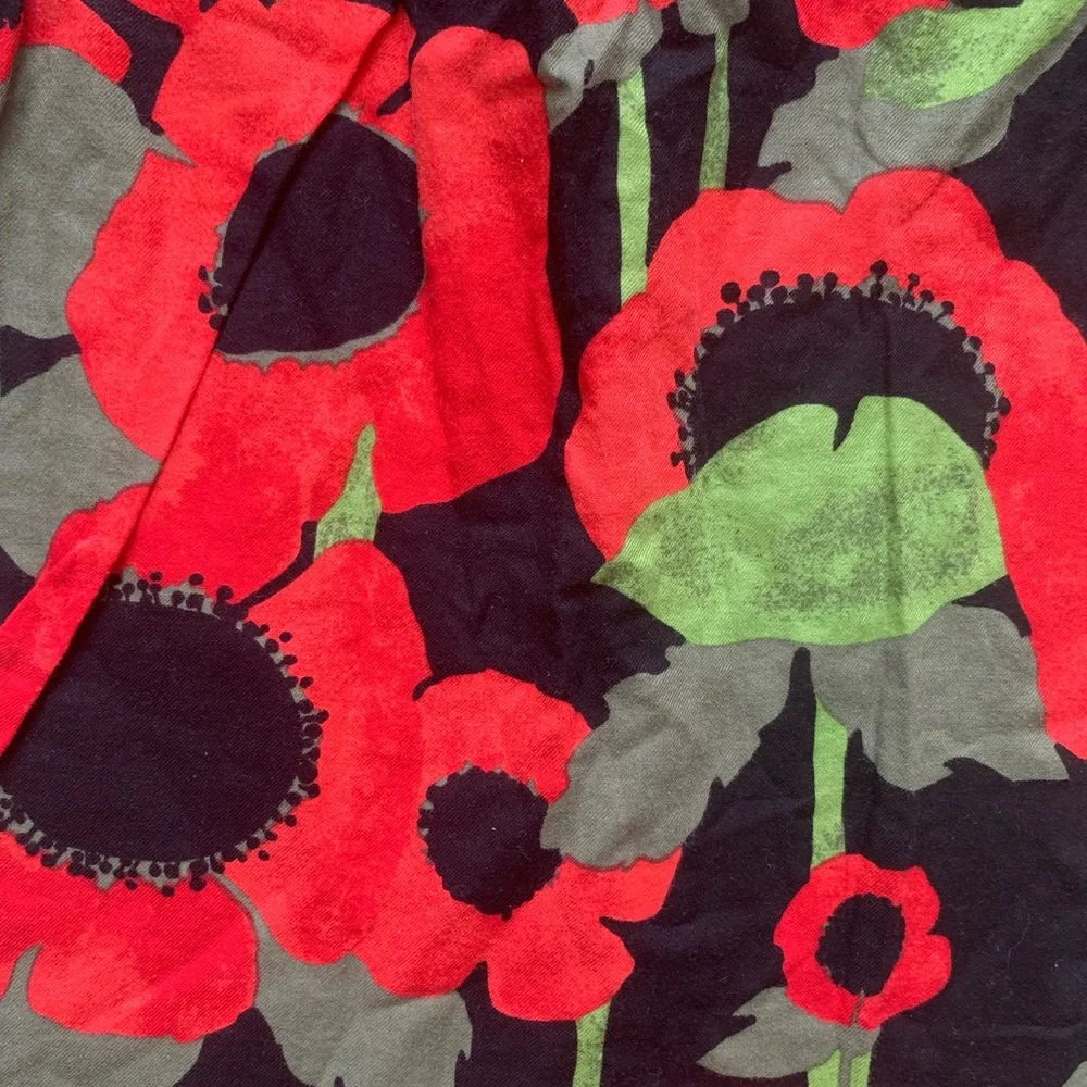 Baby Gap Red And Olive Floral Cotton Dress Size 3T